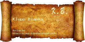 Klupp Bianka névjegykártya