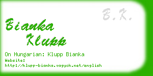 bianka klupp business card